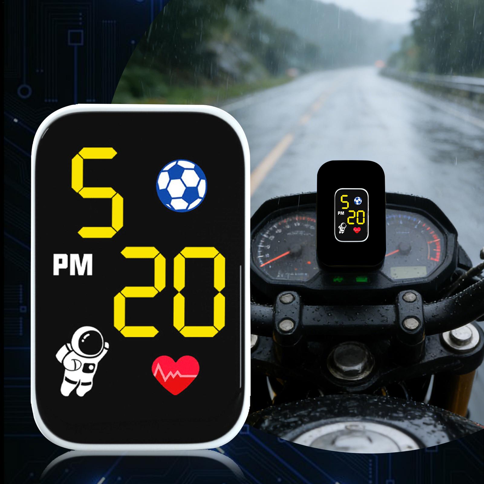 Cycling In City - Mini Motorcycle Clock Waterproof Dash Mount