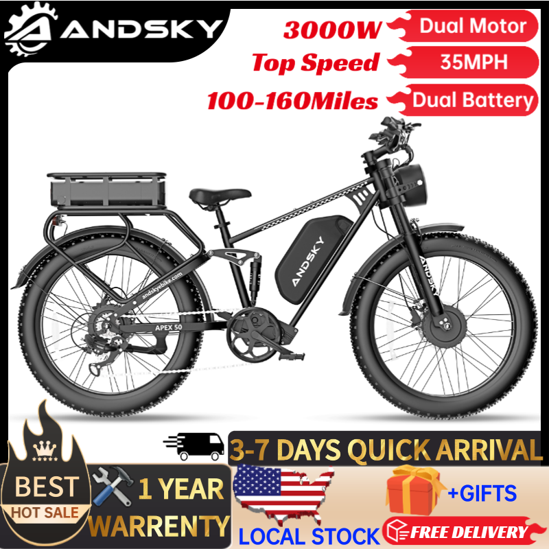 Commuting On Road Bike - ANDSKY Apex50 AWD Electric Bike 3000W