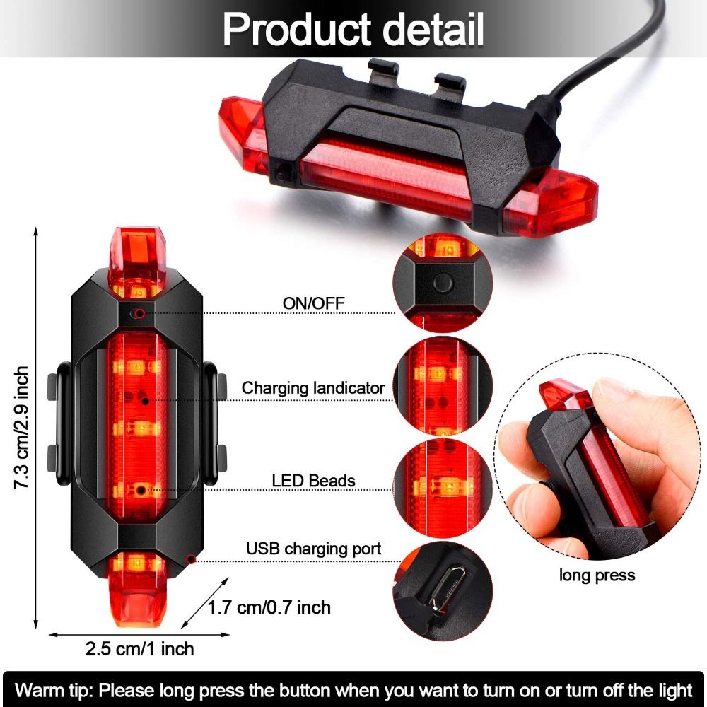 Rear Bicycle Light USB Recharg - Cycling In City review and price